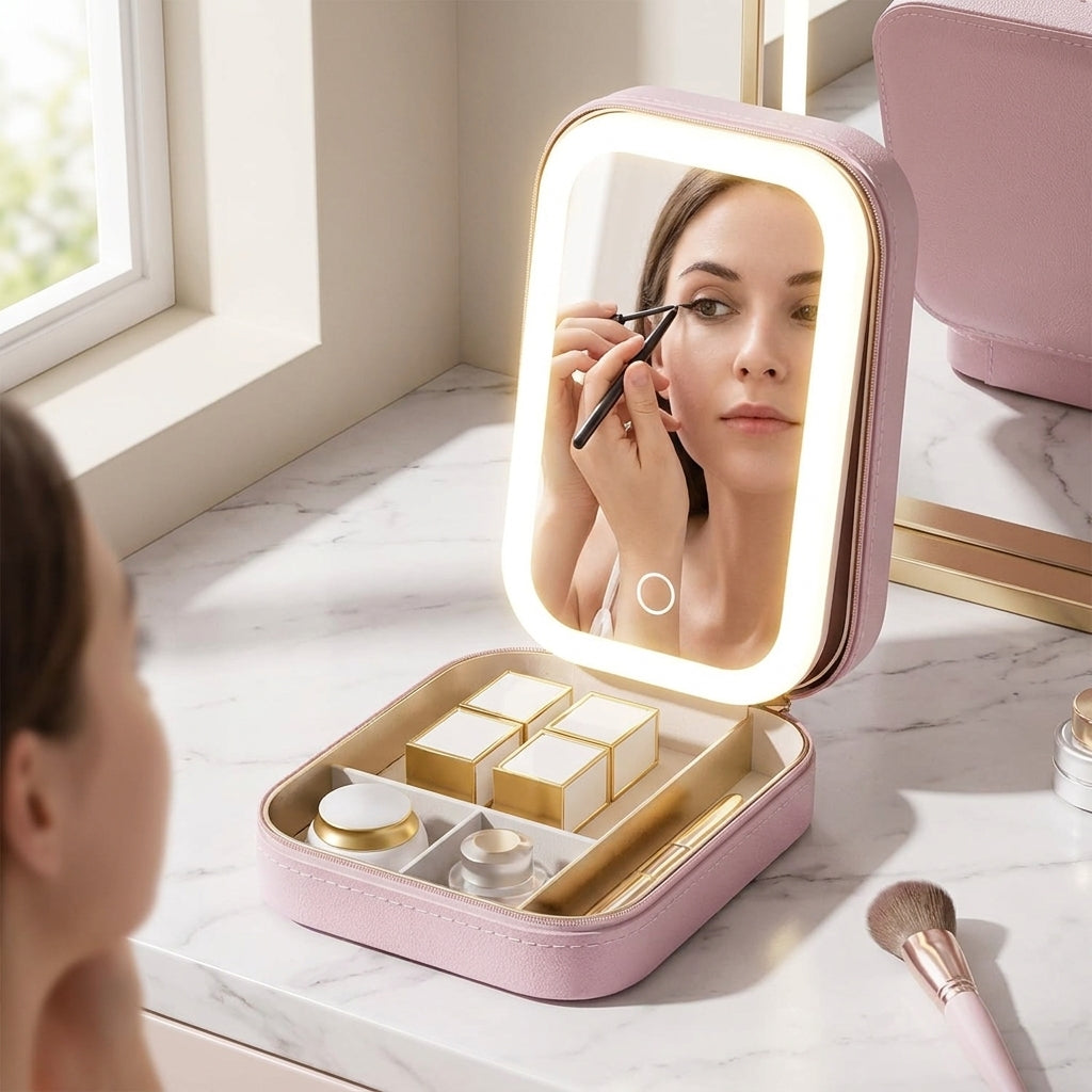 Led Lighting Vanity Mirror With Lights Makeup Organizer Cosmetic - Image 2
