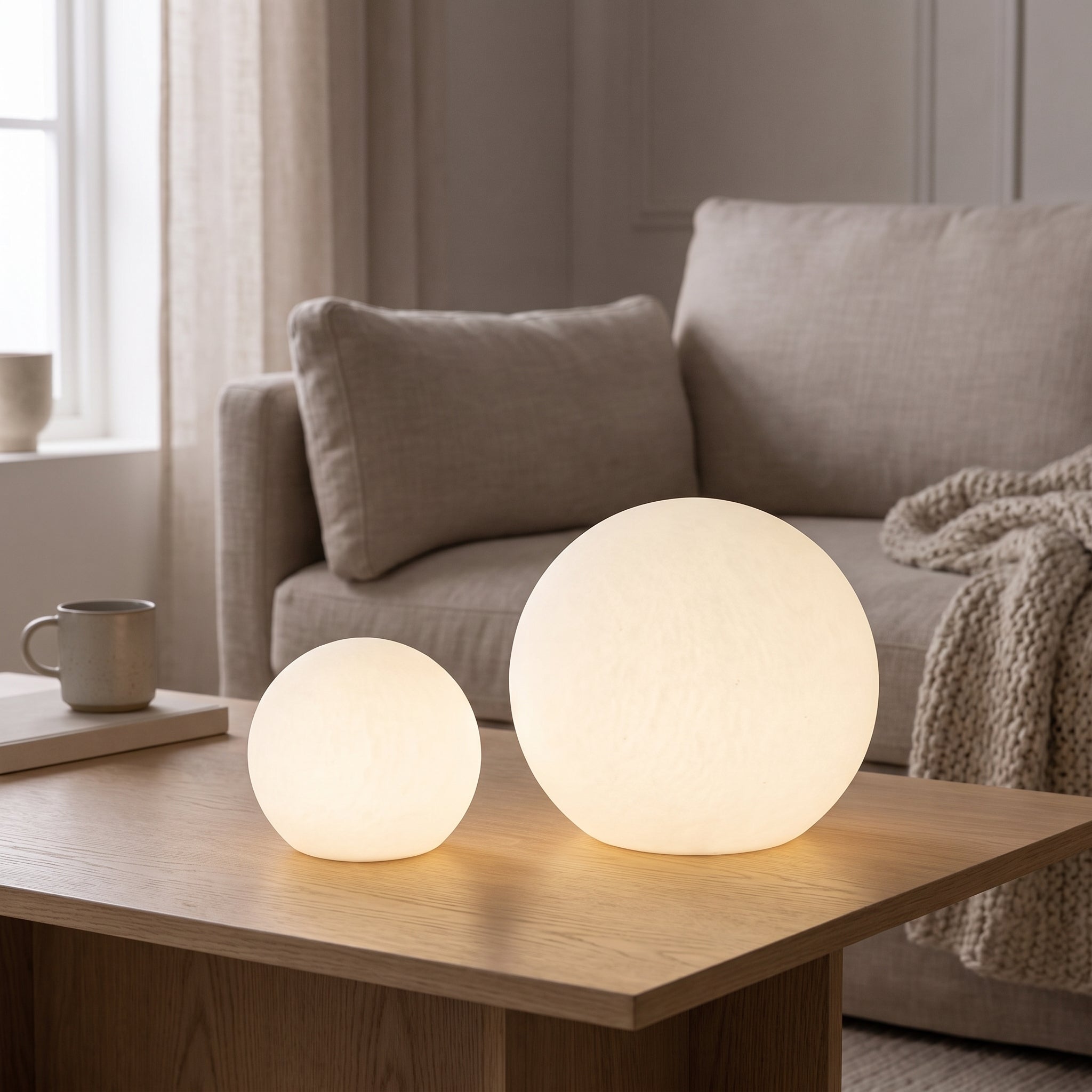 LED Table Lamp Rechargeable Color Changing Sphere Light - hero