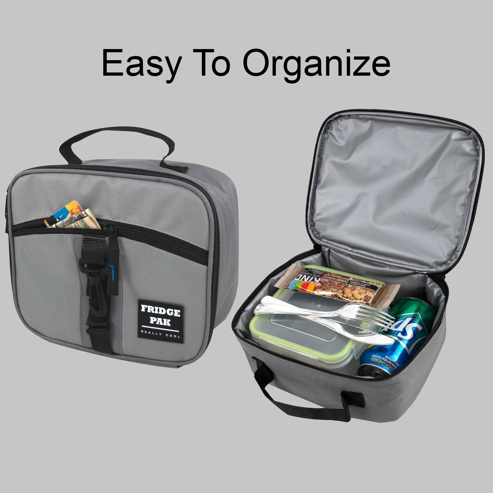 Lunch Bag Insulated Cooler Bags Soft Sided Carry Handle Front Pocket - Image 5