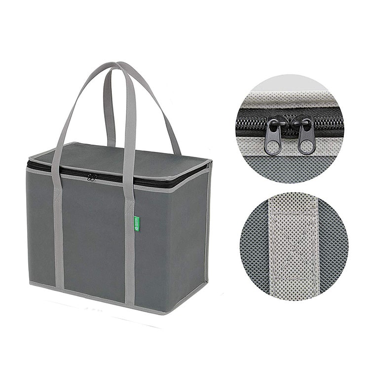 Lunch Bag Insulated Cooler Set Two Gray Foldable - Image 2
