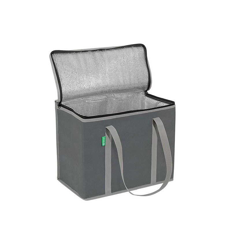 Lunch Bag Insulated Cooler Set Two Gray Foldable - Image 3