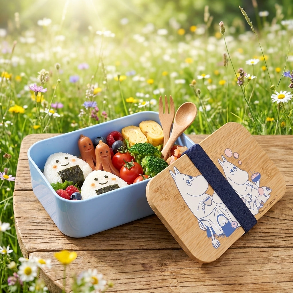 Lunch Box Bento Box Meal Prep Food Container Bamboo Cartoon Print - Image 4