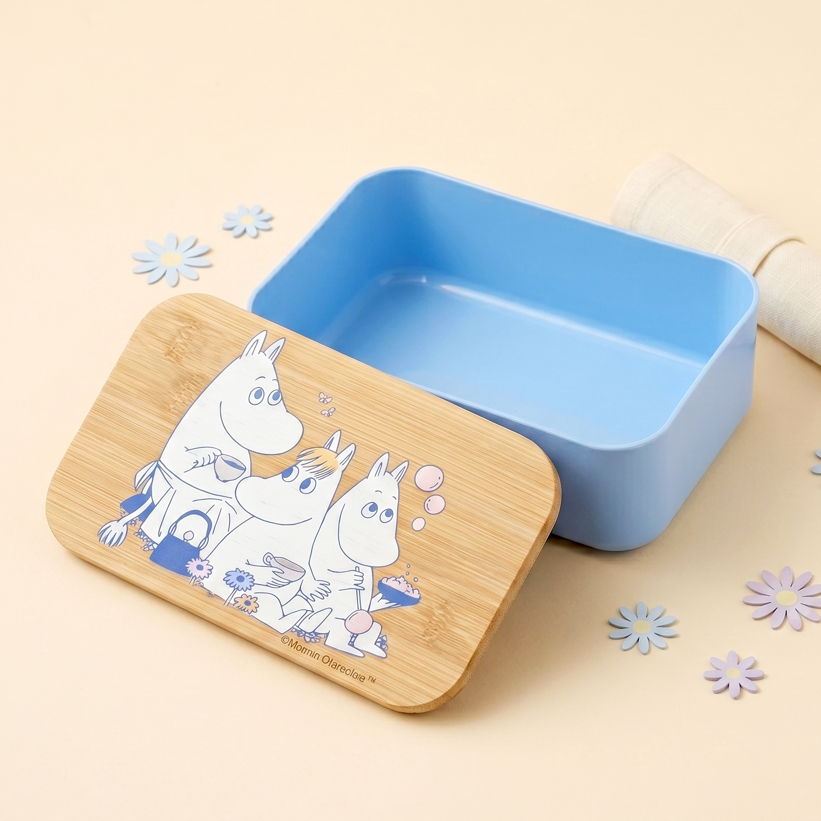Lunch Box Bento Box Meal Prep Food Container Bamboo Cartoon Print - Image 2