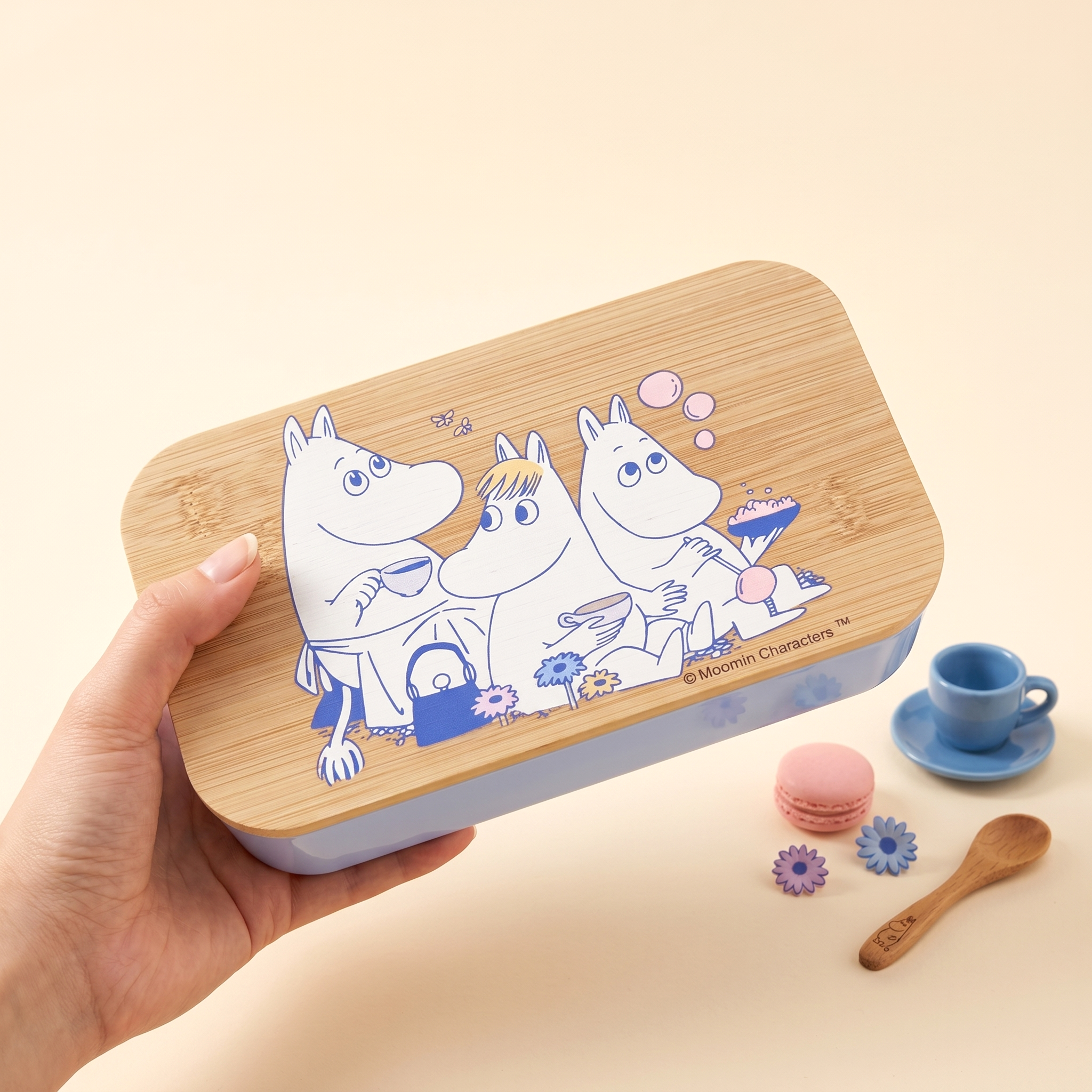 Lunch Box Bento Box Meal Prep Food Container Bamboo Cartoon Print - Image 3
