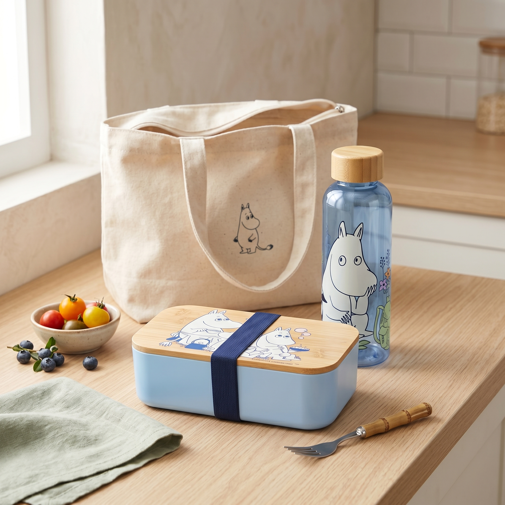 Lunch Box Bento Box Meal Prep Food Container Bamboo Cartoon Print - Image 7