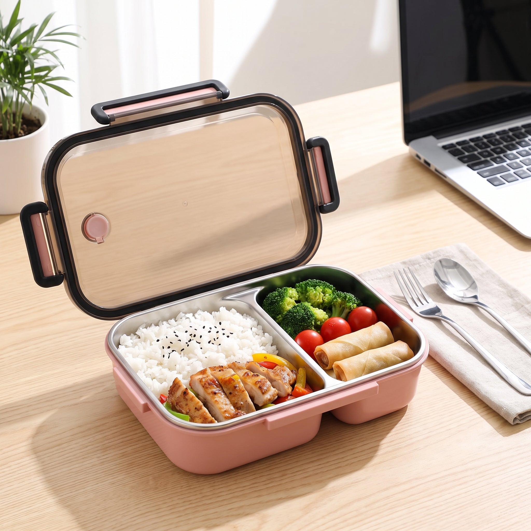 Insulated Lunch Box Bento Leak Proof Compartment 1000ml - Image 6
