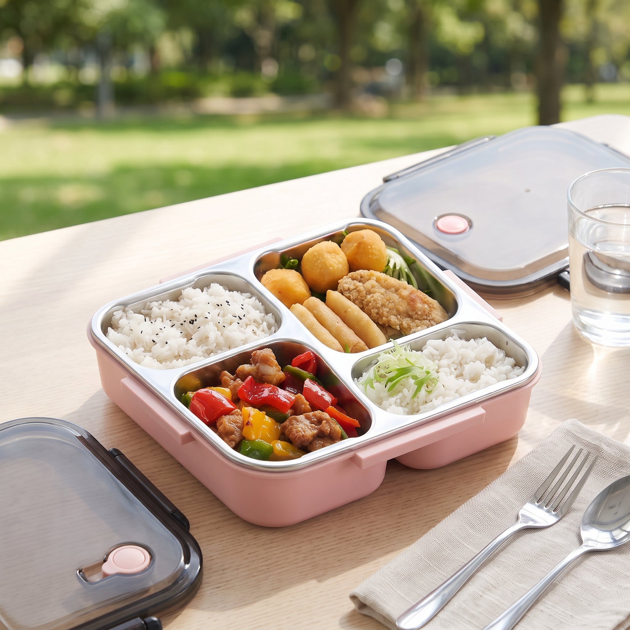 Insulated Lunch Box Bento Leak Proof Compartment 1000ml - Image 1