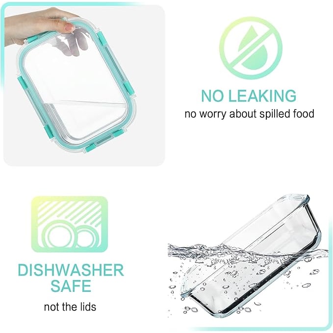 Meal Prep Containers Glass Food Microwave Safe Glass - Image 4