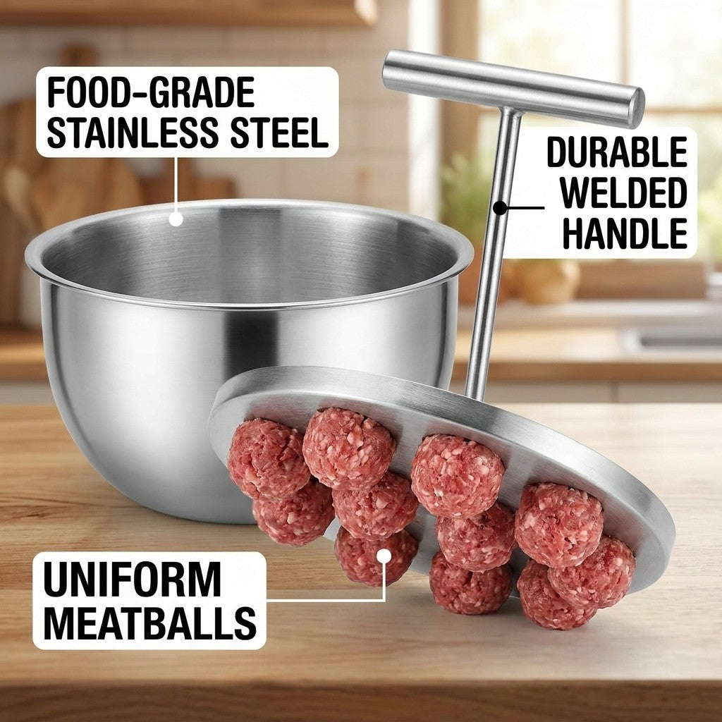 meatball maker press close-up construction and materials