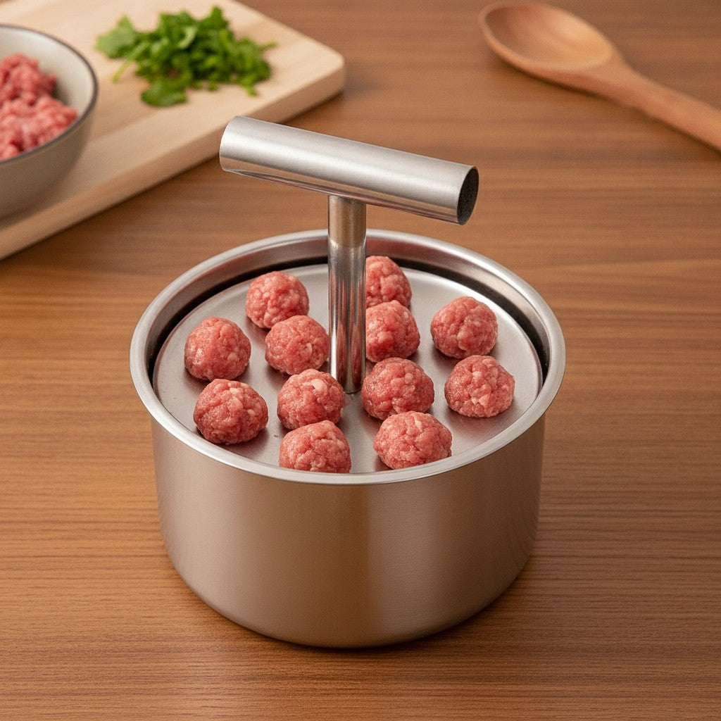 meatball maker press in use, lifestyle scene