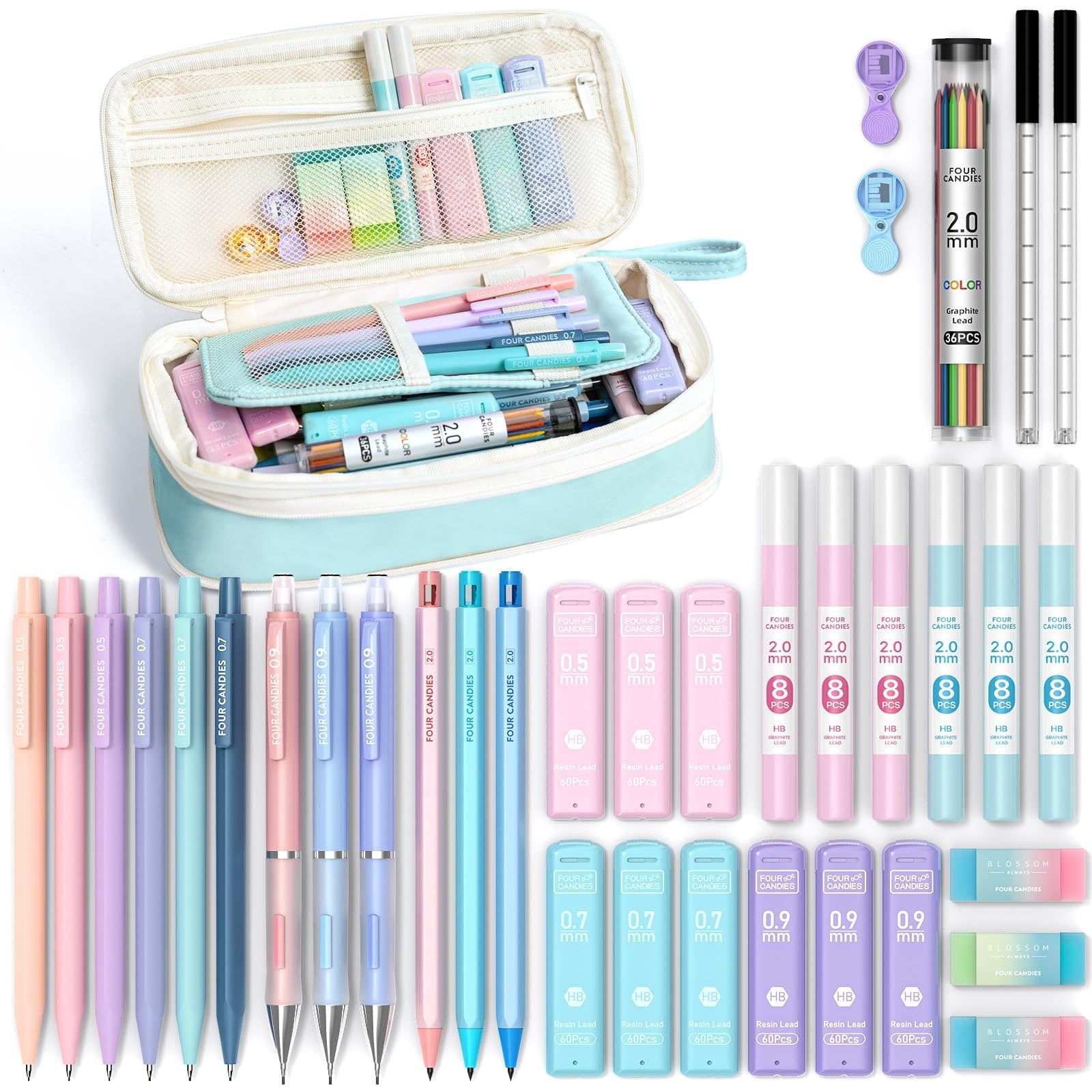 Mechanical Pencils with Lead Pencil Case Pencil with Sharpener - Image 1