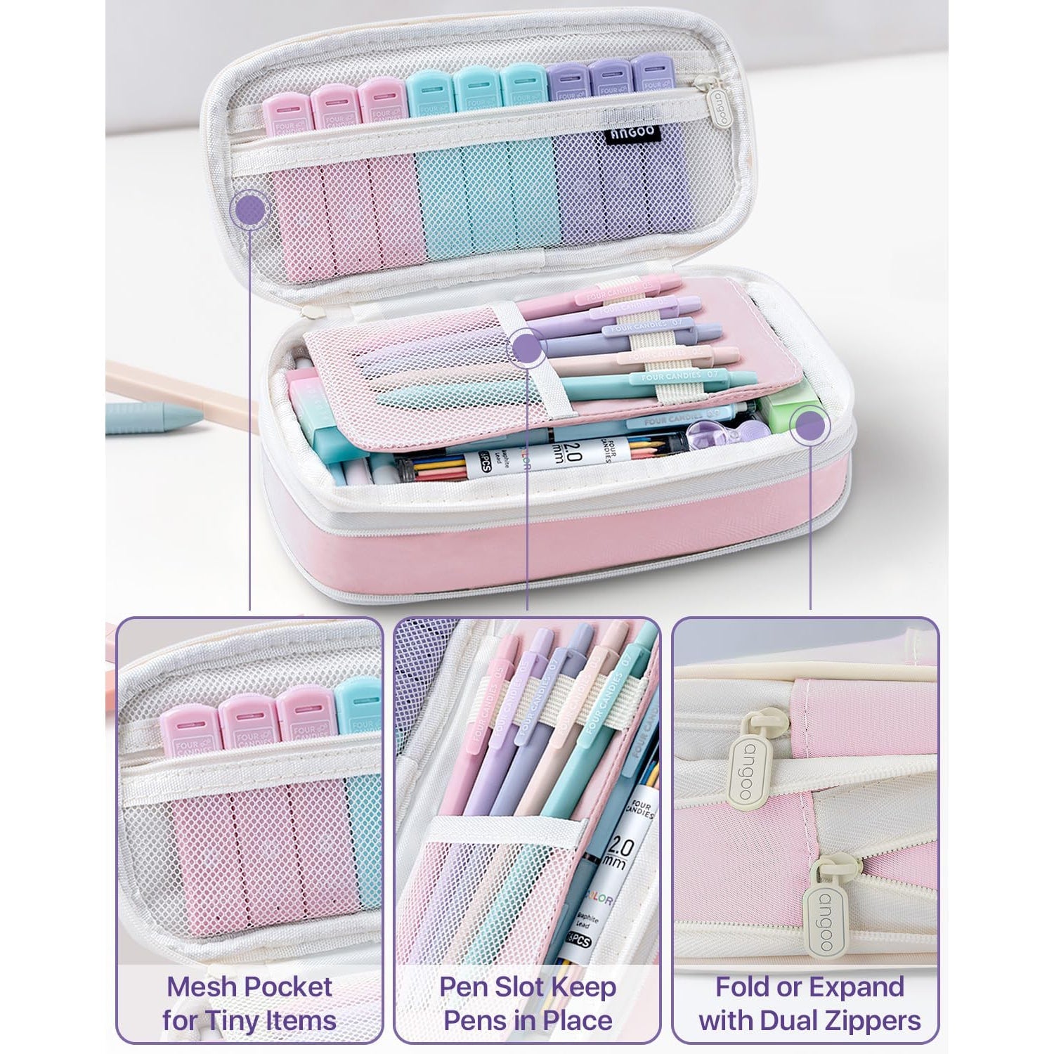 Mechanical Pencils with Lead Pencil Case Pencil with Sharpener Pastel - Image 5