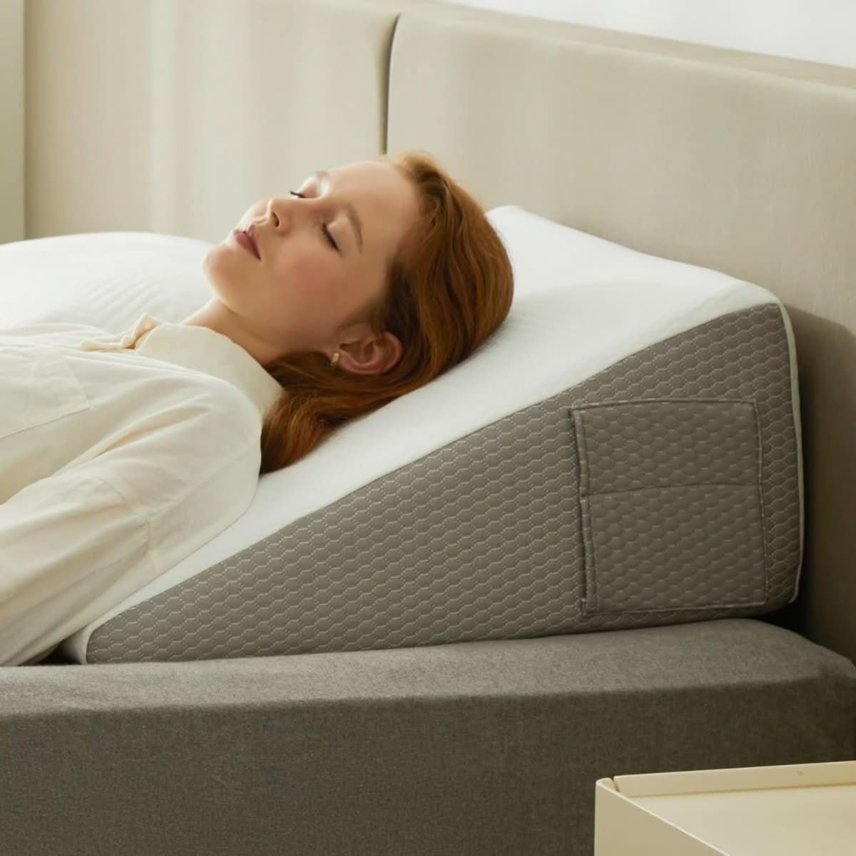 Memory Foam Wedge Pillow With Removable Washable Cover - Image 1