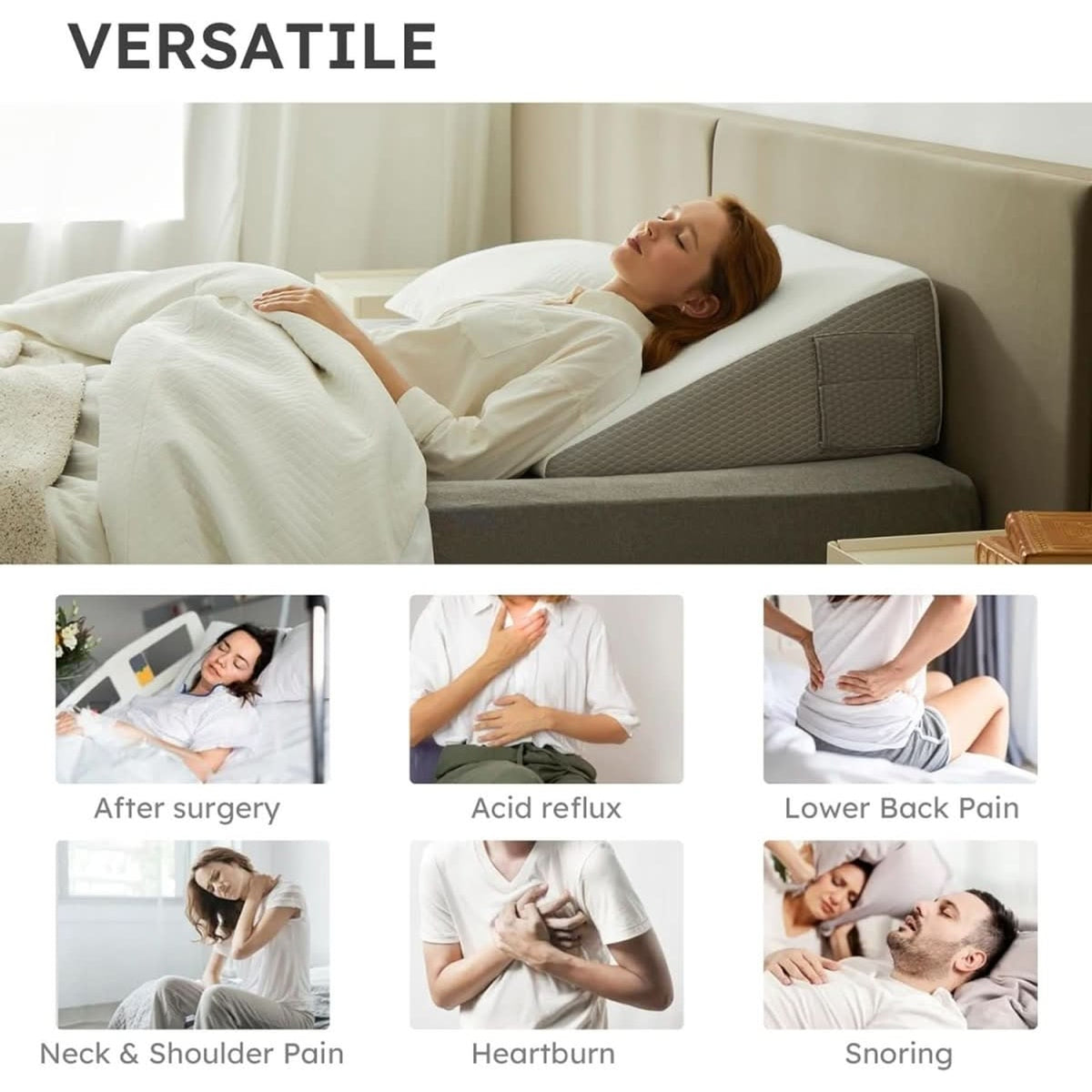 Memory Foam Wedge Pillow With Removable Washable Cover - Image 5