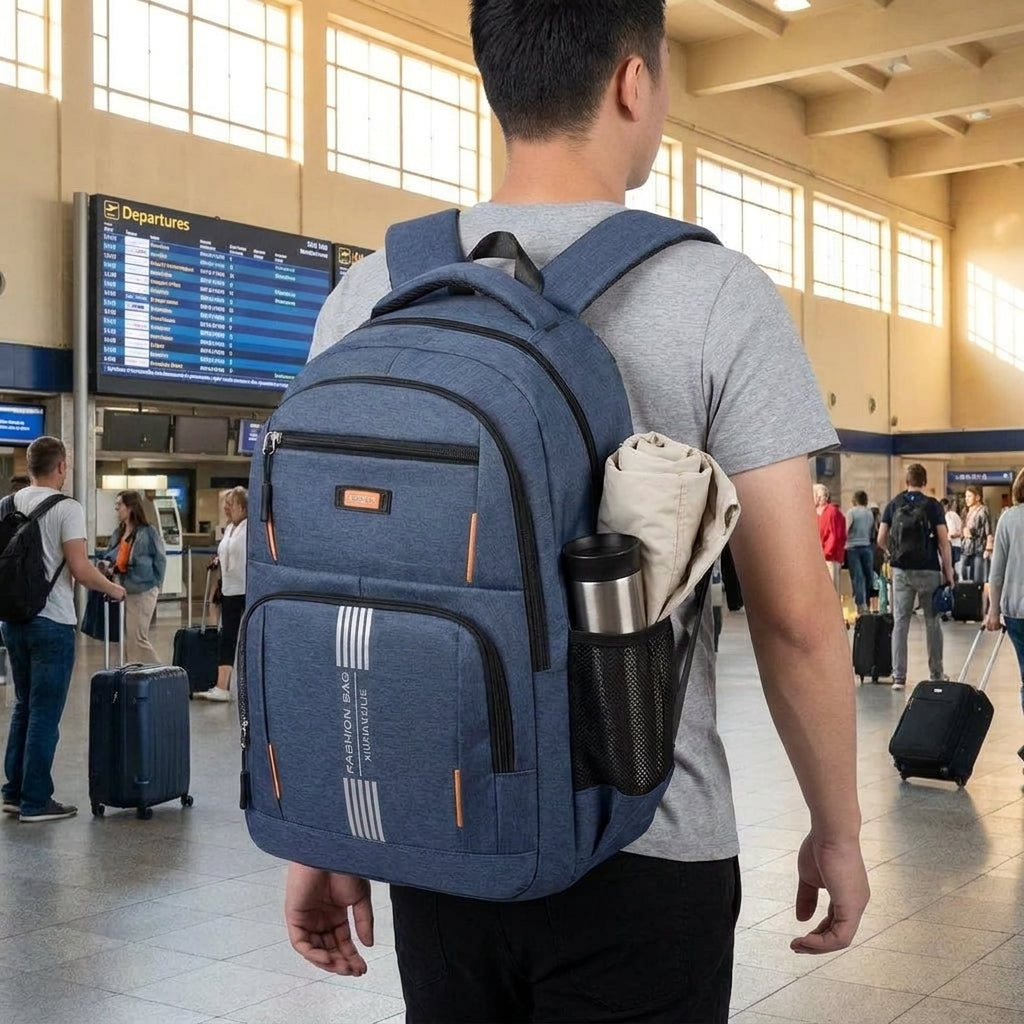Backpack Work Multi-Compartment Fabric Utility Travel - Image 3