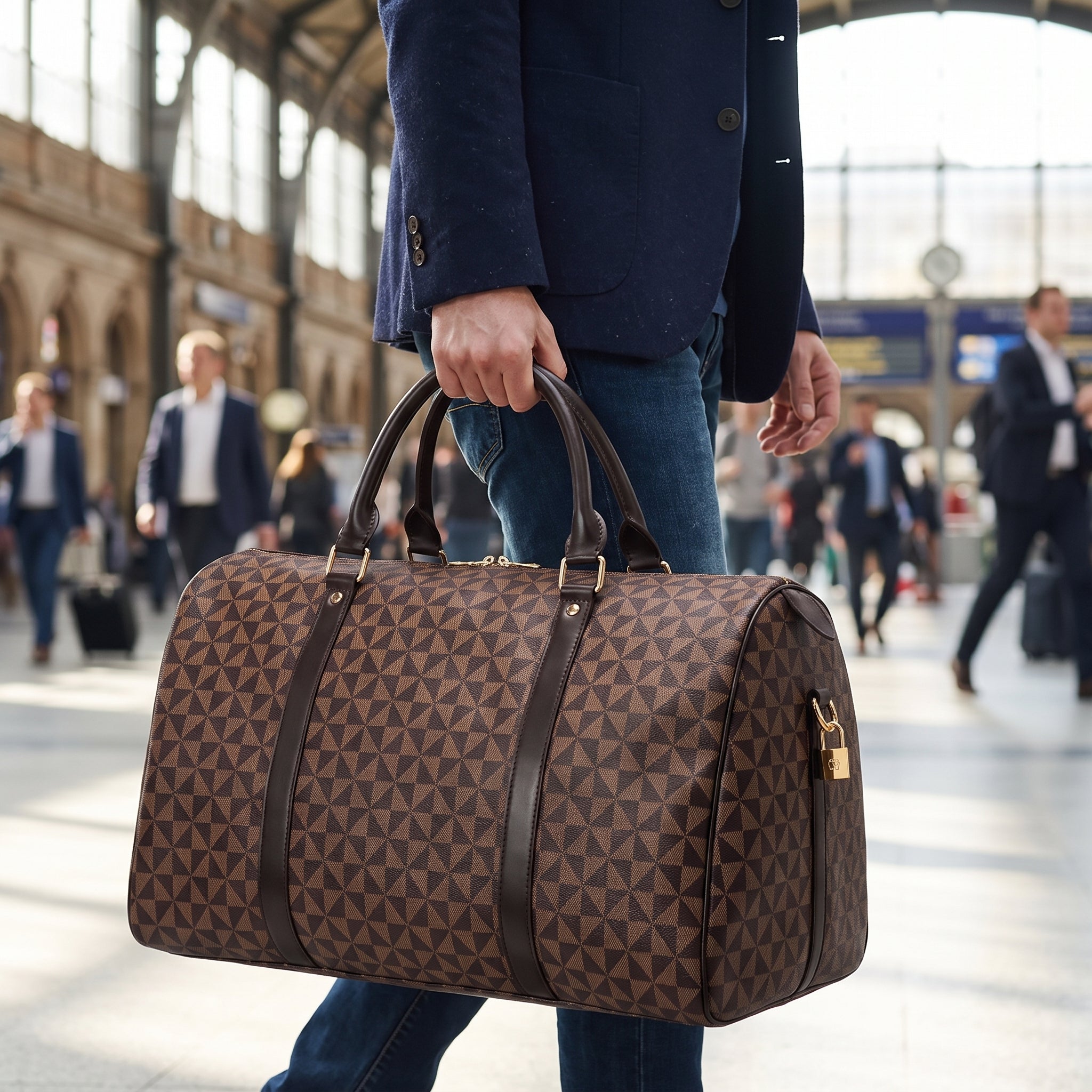 Travel Bag Duffel Weekender Geometric Pattern Men - hero