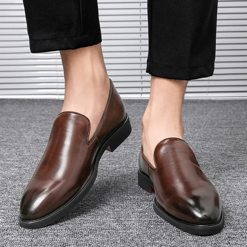 Men's Dress Shoes Red Bottom Shoes Slip Leather Shoes - Image 10