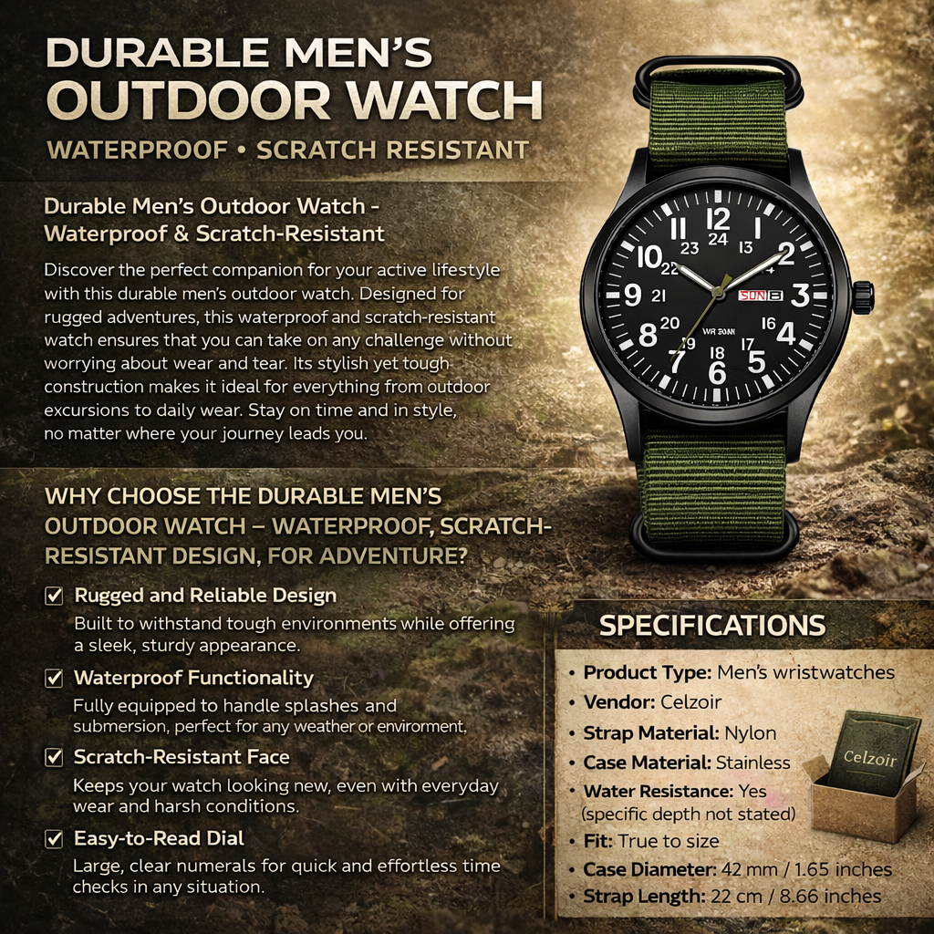 Men's Sports Watch Rugged Outdoor Adventures Durable Sports Watch - Image 5