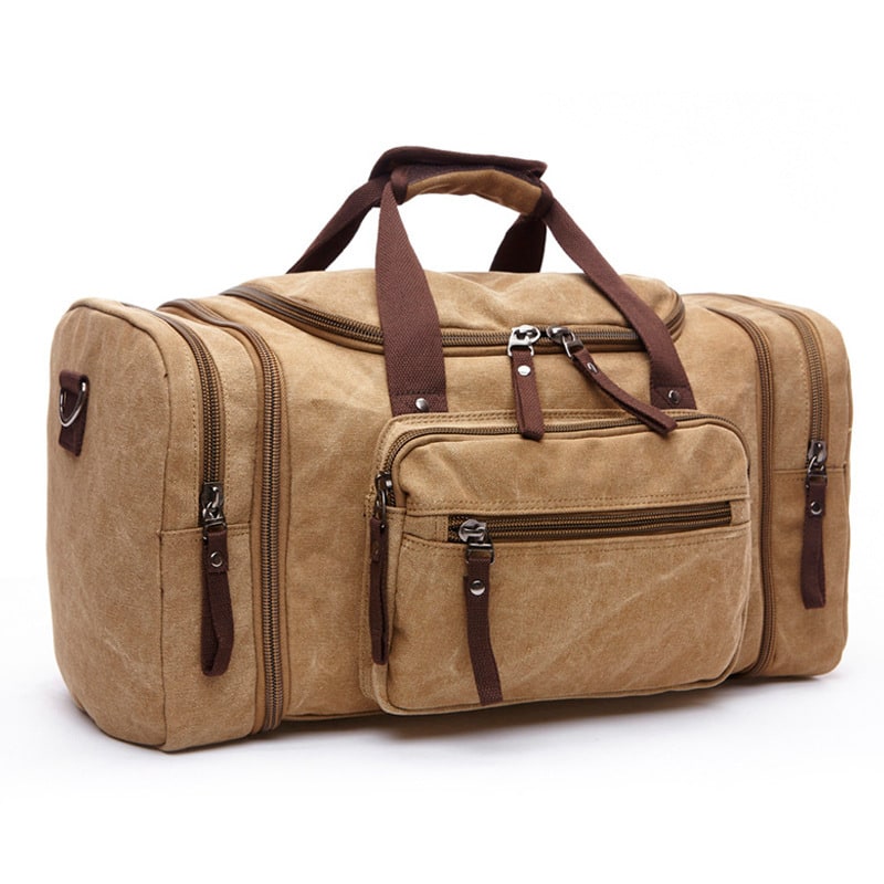Men's Travel Bag Duffel Bag Canvas Duffel Bag Multi-Compartment - Image 2