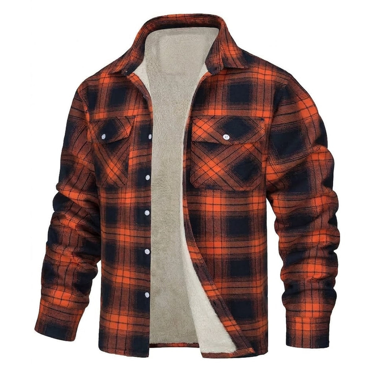 Men's Winter Shirt Jacket With Cozy Sherpa Lining - Image 1