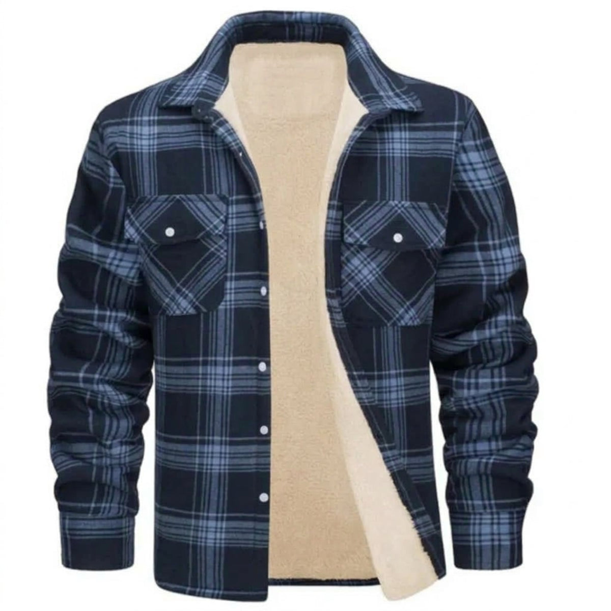Men's Winter Shirt Jacket With Cozy Sherpa Lining - Image 3