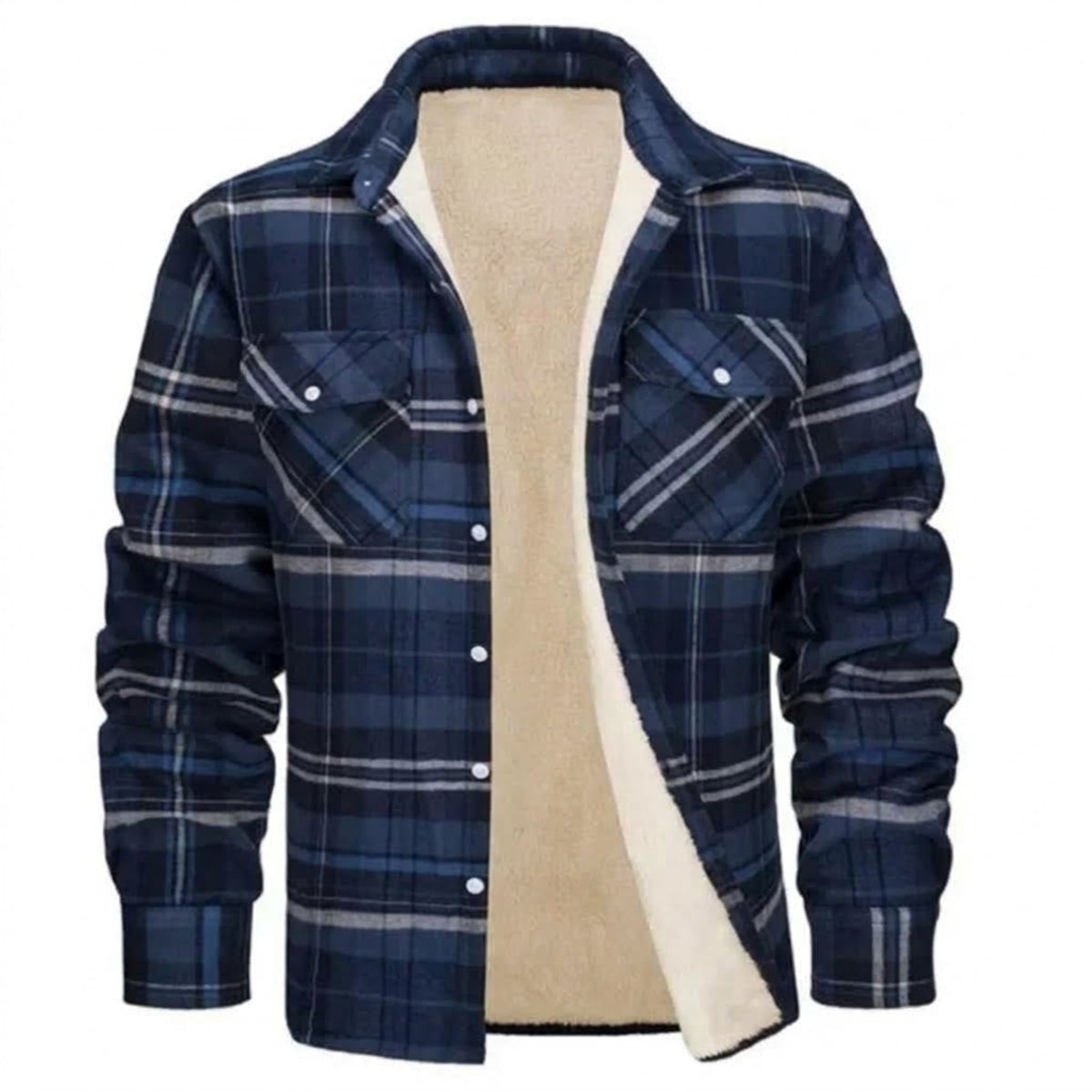 Men's Winter Shirt Jacket With Cozy Sherpa Lining - Image 4