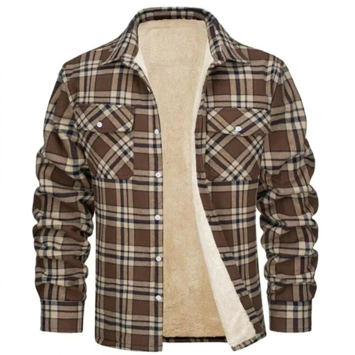 Men's Winter Shirt Jacket With Cozy Sherpa Lining - Image 5