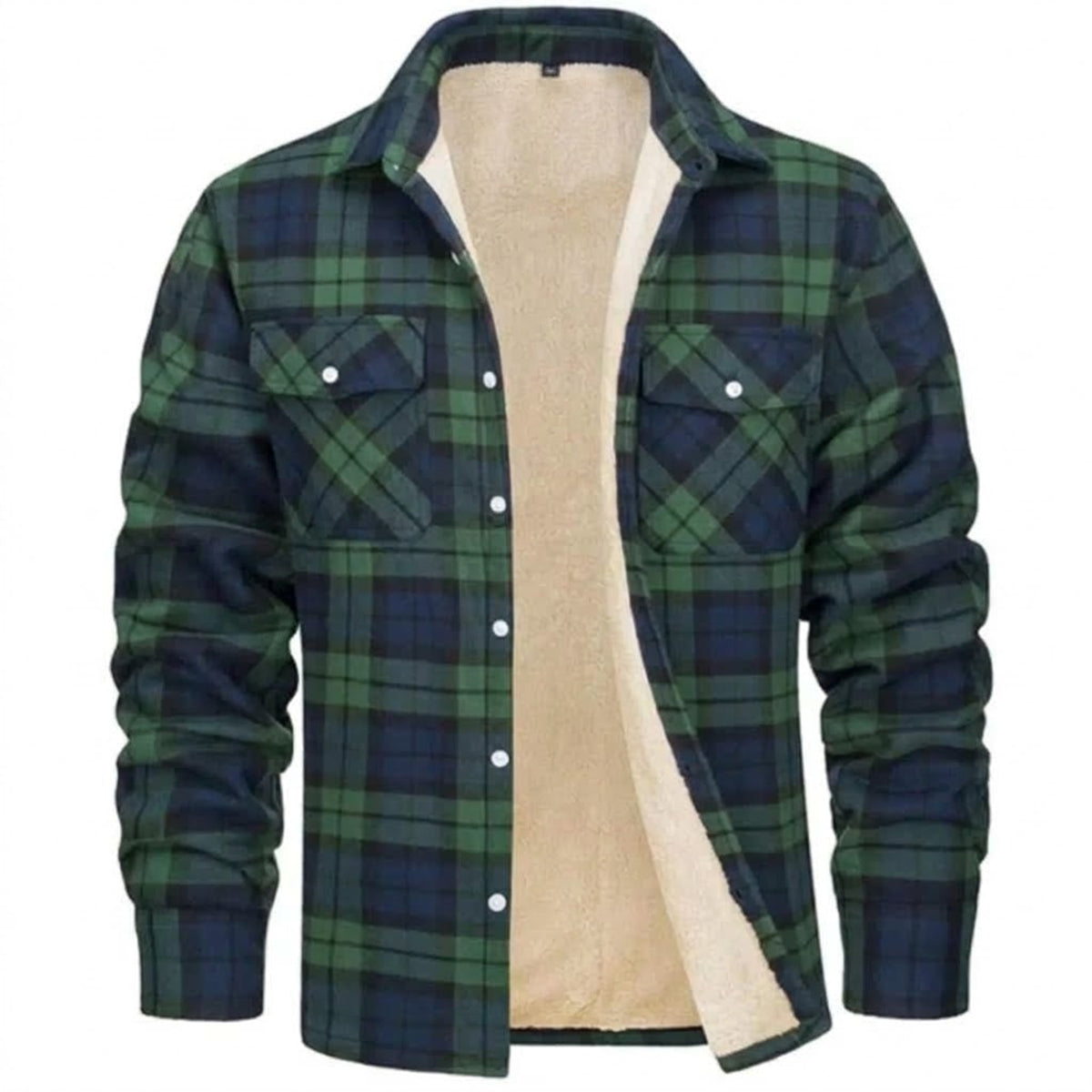 Men's Winter Shirt Jacket With Cozy Sherpa Lining - Image 7