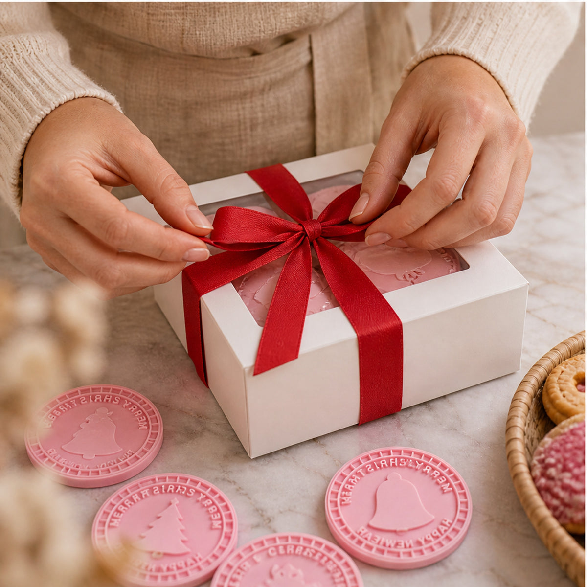 Merrymould 3D Embossing Christmas Cookie Stamp Set For Festive Baking - Image 12