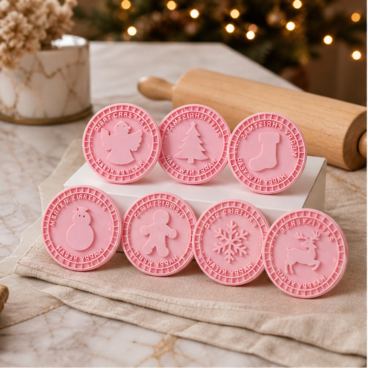 Merrymould 3D Embossing Christmas Cookie Stamp Set For Festive Baking - Image 9