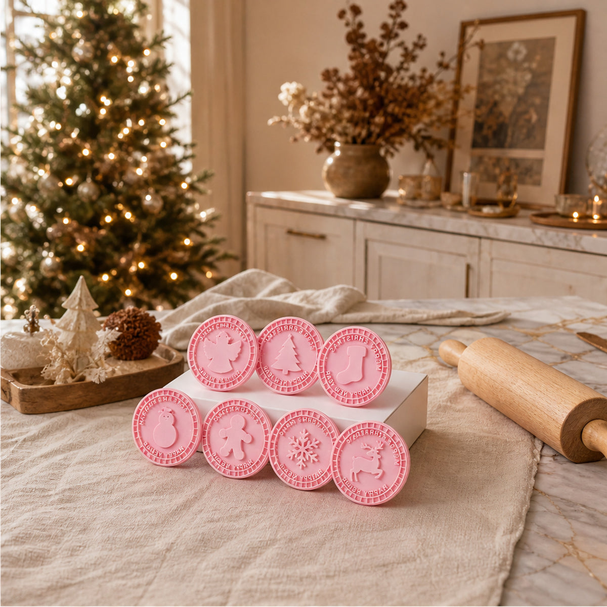 Merrymould 3D Embossing Christmas Cookie Stamp Set For Festive Baking - Image 6