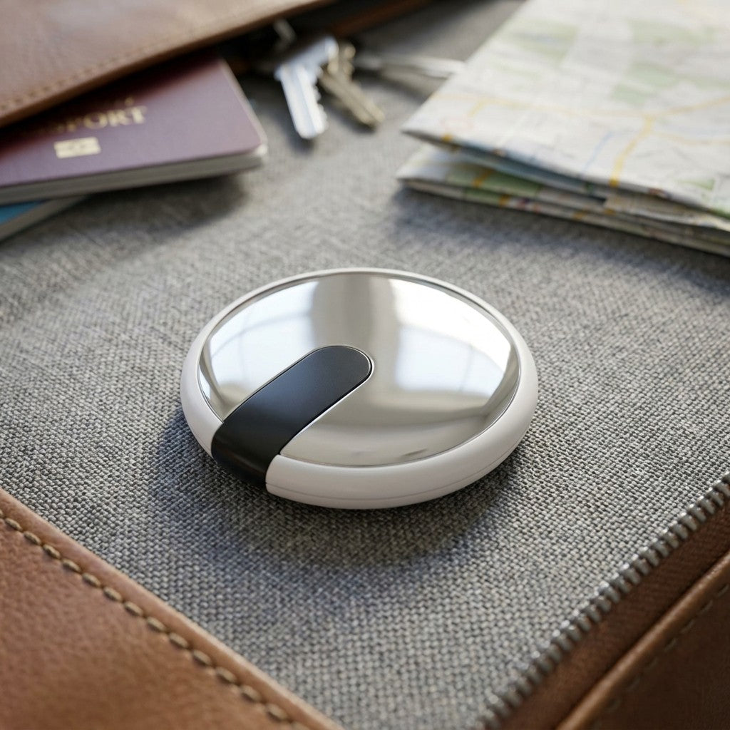mini bluetooth tracker in use, lifestyle scene