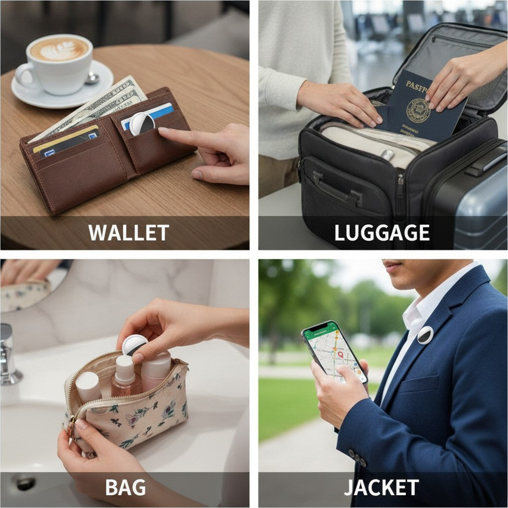 Mini Bluetooth Tracker, Key & Luggage Smart Finder Tag, App Item Locator for Wallets, Bags, Pets benefits