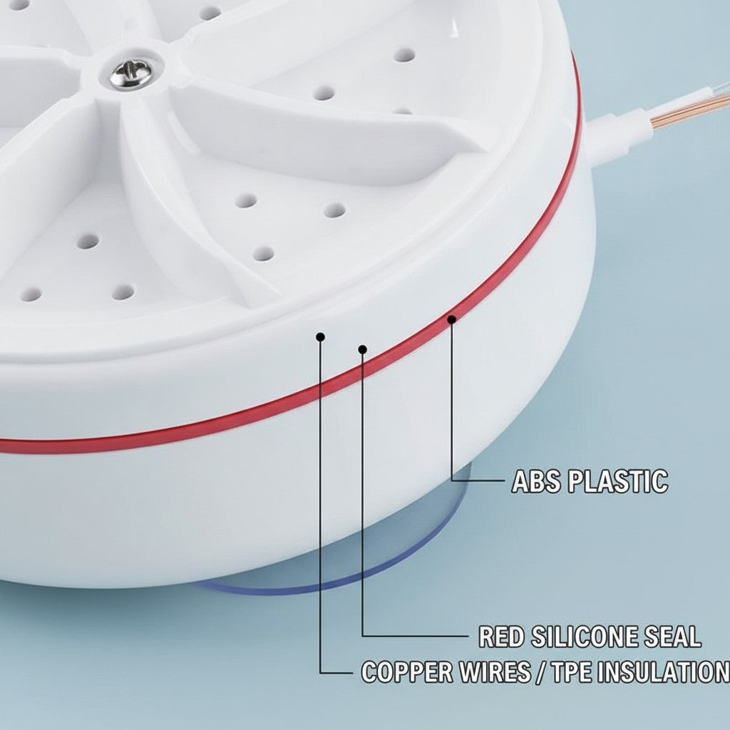 portable turbine washer close-up construction and materials