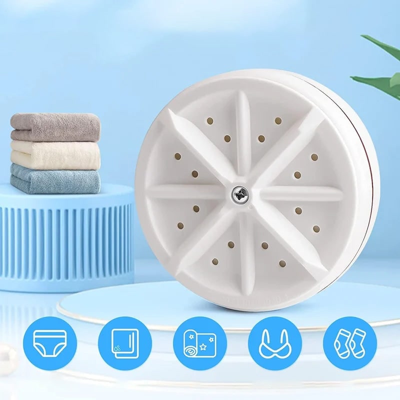 Mini Portable Washing Machine White USB Powered Delicates - Image 1