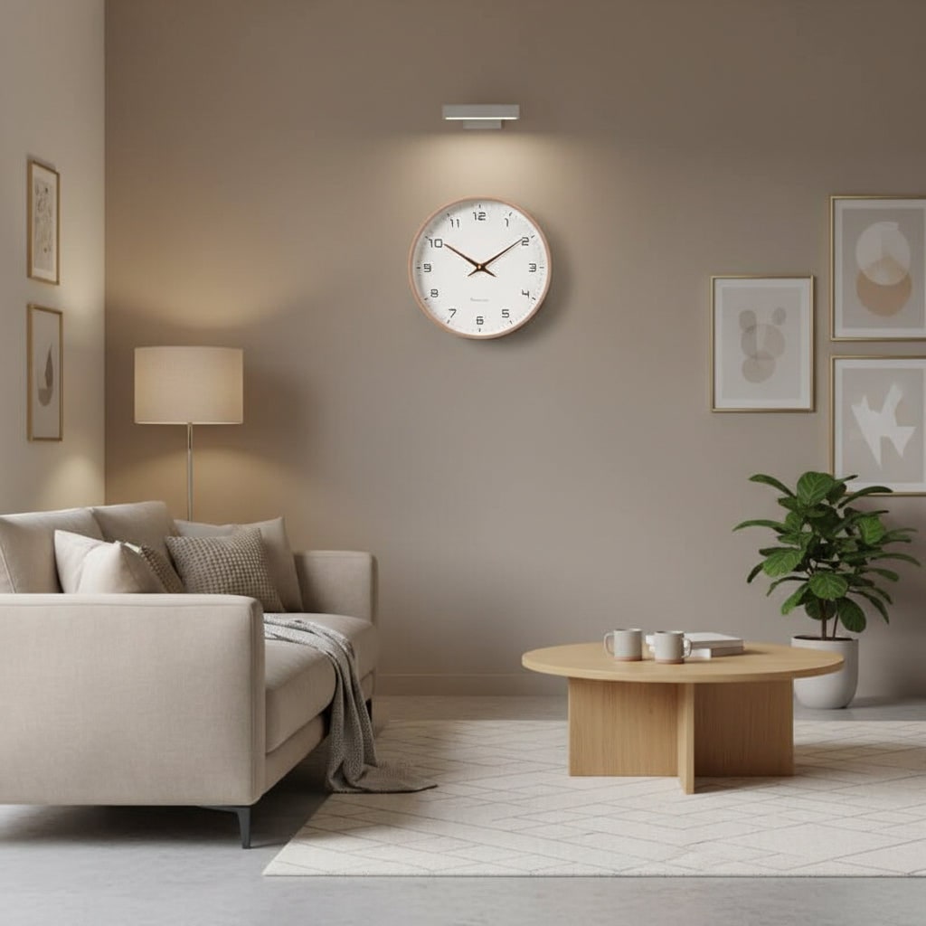 Modern Wall Clock Minimalist Wall Clock Silent Decorative Wood Frame - Image 2