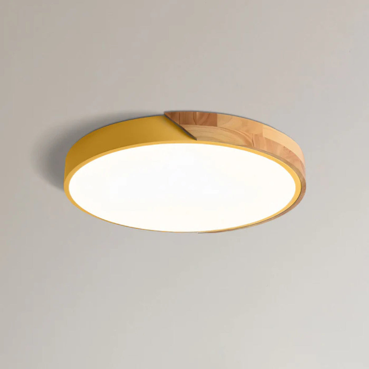 Modern Wood Circular Flush Mount Ceiling Light With Acrylic - Image 12