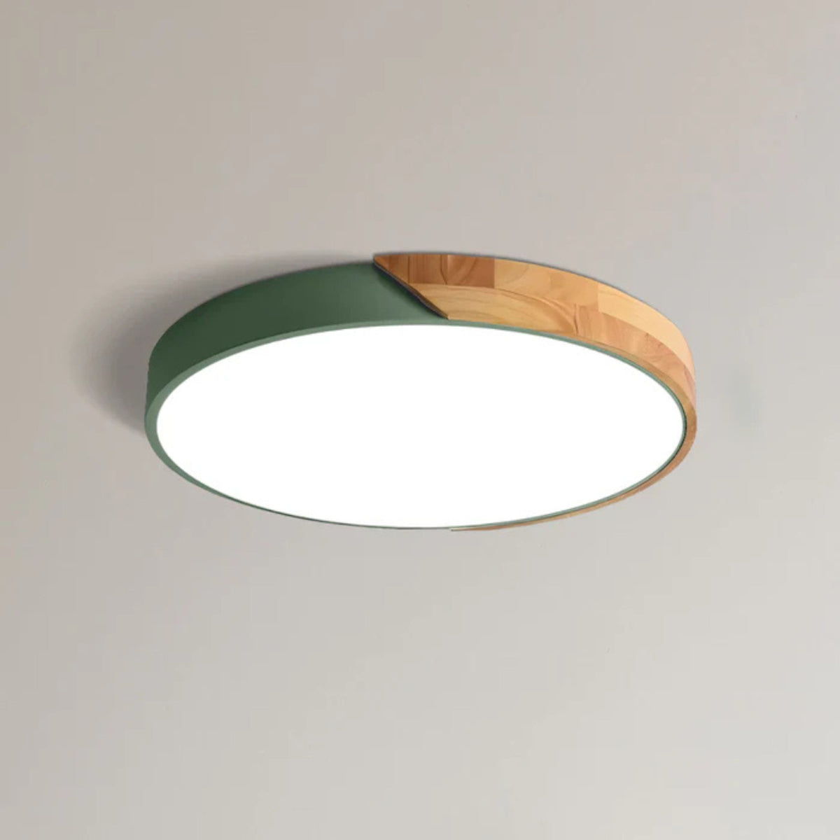 Modern Wood Circular Flush Mount Ceiling Light With Acrylic - Image 9
