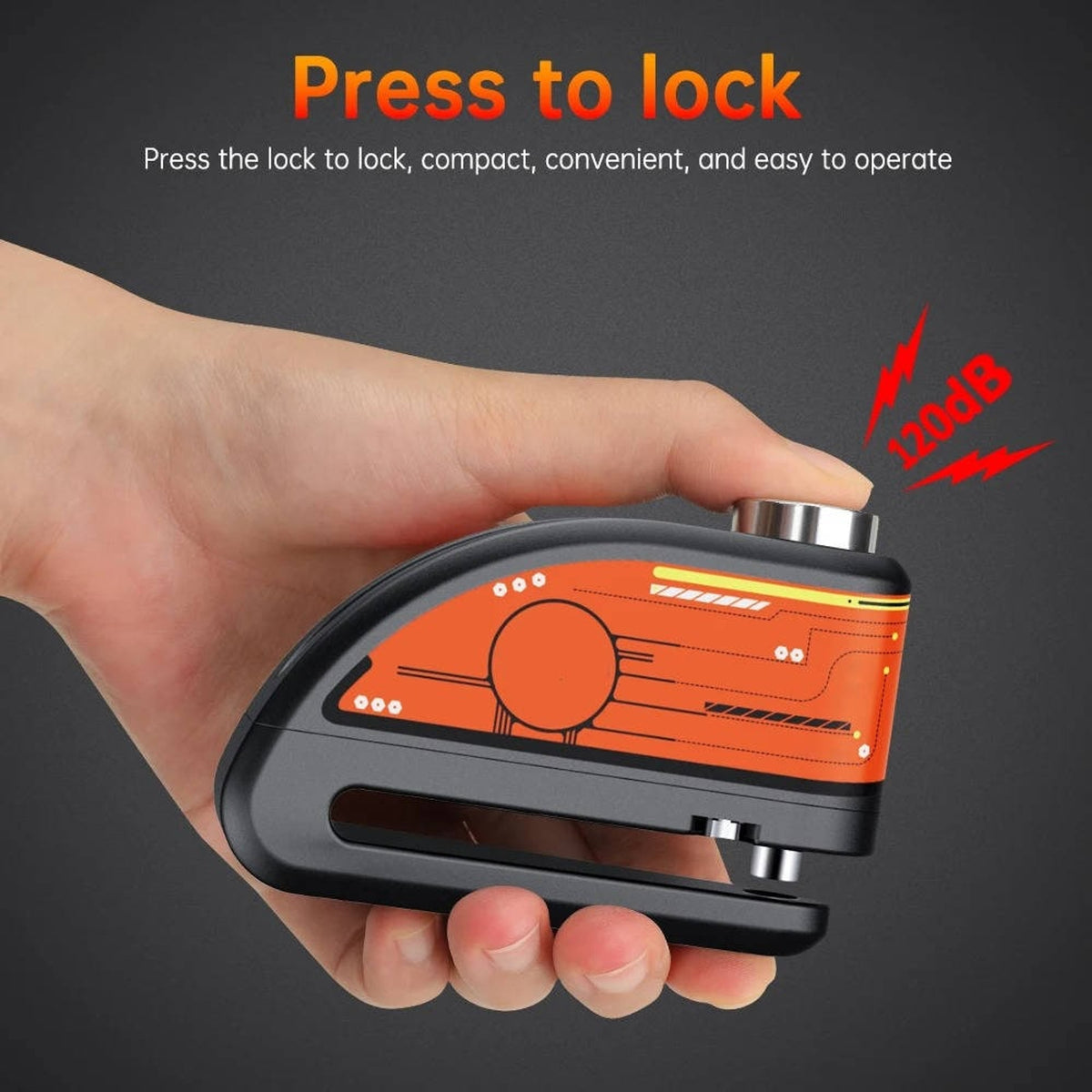 Motorcycle Disc Lock Alarm With 120dB Motion Sensor Siren And Waterproof Design - Image 2