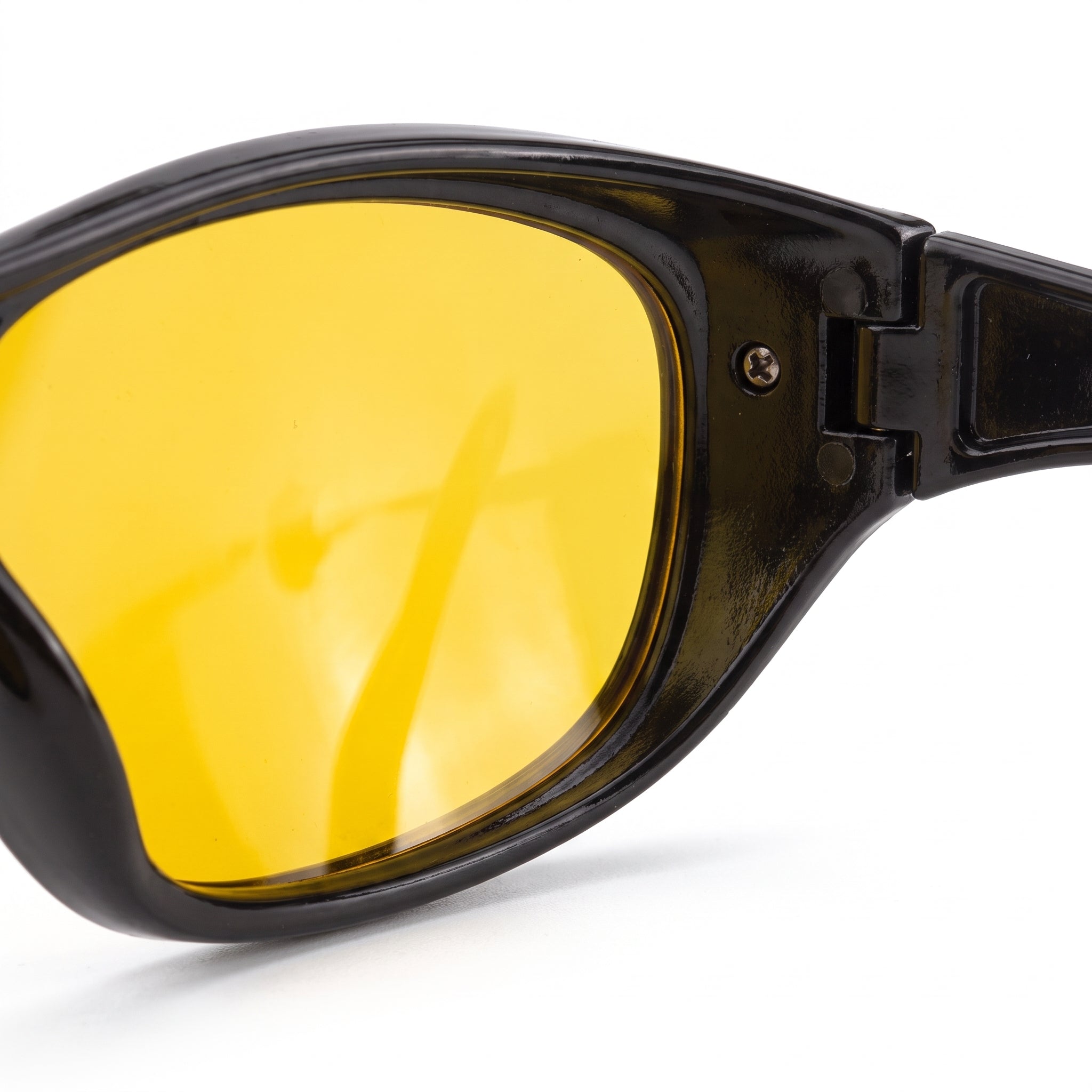 Night Driving Glasses Anti Glare Yellow Lenses Black Hard Case - detail