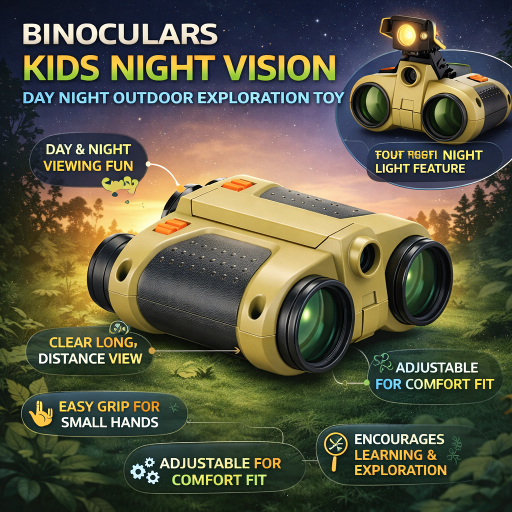 Night Vision Binoculars Childrens Binoculars Toy Outdoor Green Compact - Image 5
