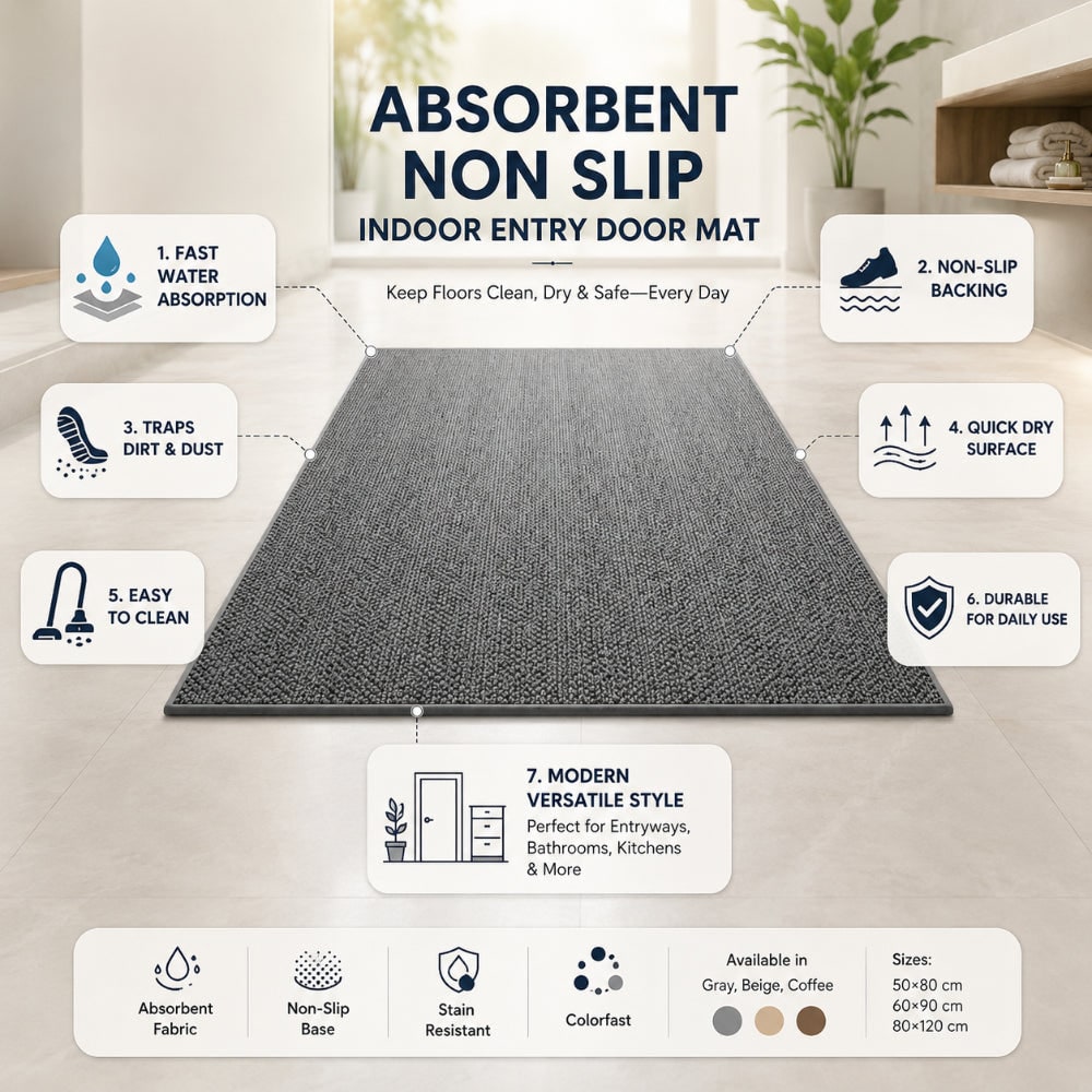 Non Slip Mat Indoor Absorbent Entryway Floor Mat Indoor Mat - Image 3