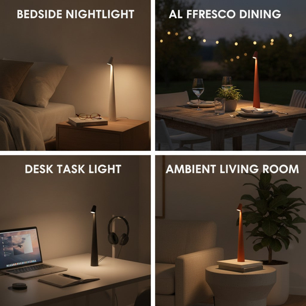 LED Mood Lamp, Nordic Minimalist Bedside Night Light, Cordless Table Lamp for Bedroom Dining Desk benefits