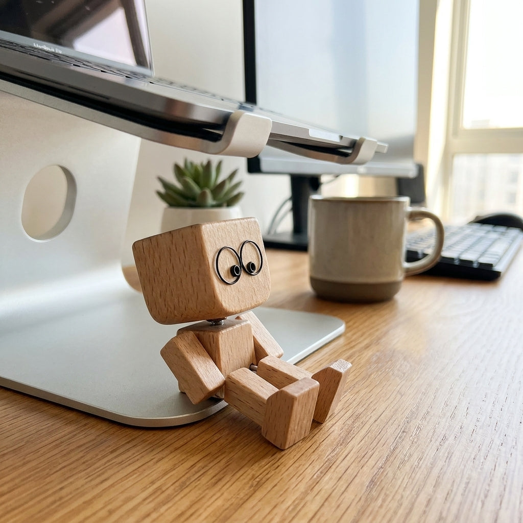 Office Decor Desk Decor Natural Wood Wooden Figure - Image 1