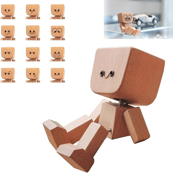 Office Decor Desk Decor Natural Wood Wooden Figure - Image 12