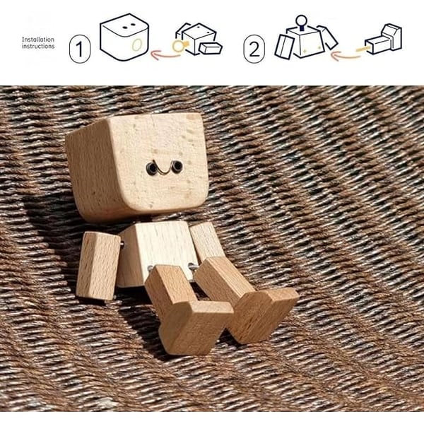 Office Decor Desk Decor Natural Wood Wooden Figure - Image 6
