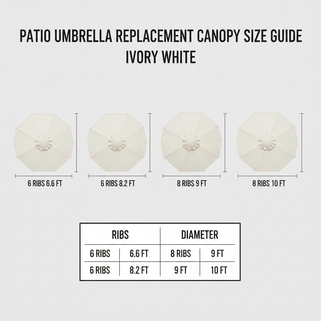 umbrella replacement canopy dimensions and size guide