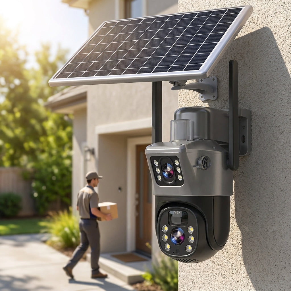 Outdoor Security Camera Solar Powered Ptz Two Way Audio Dark Grey - Image 2