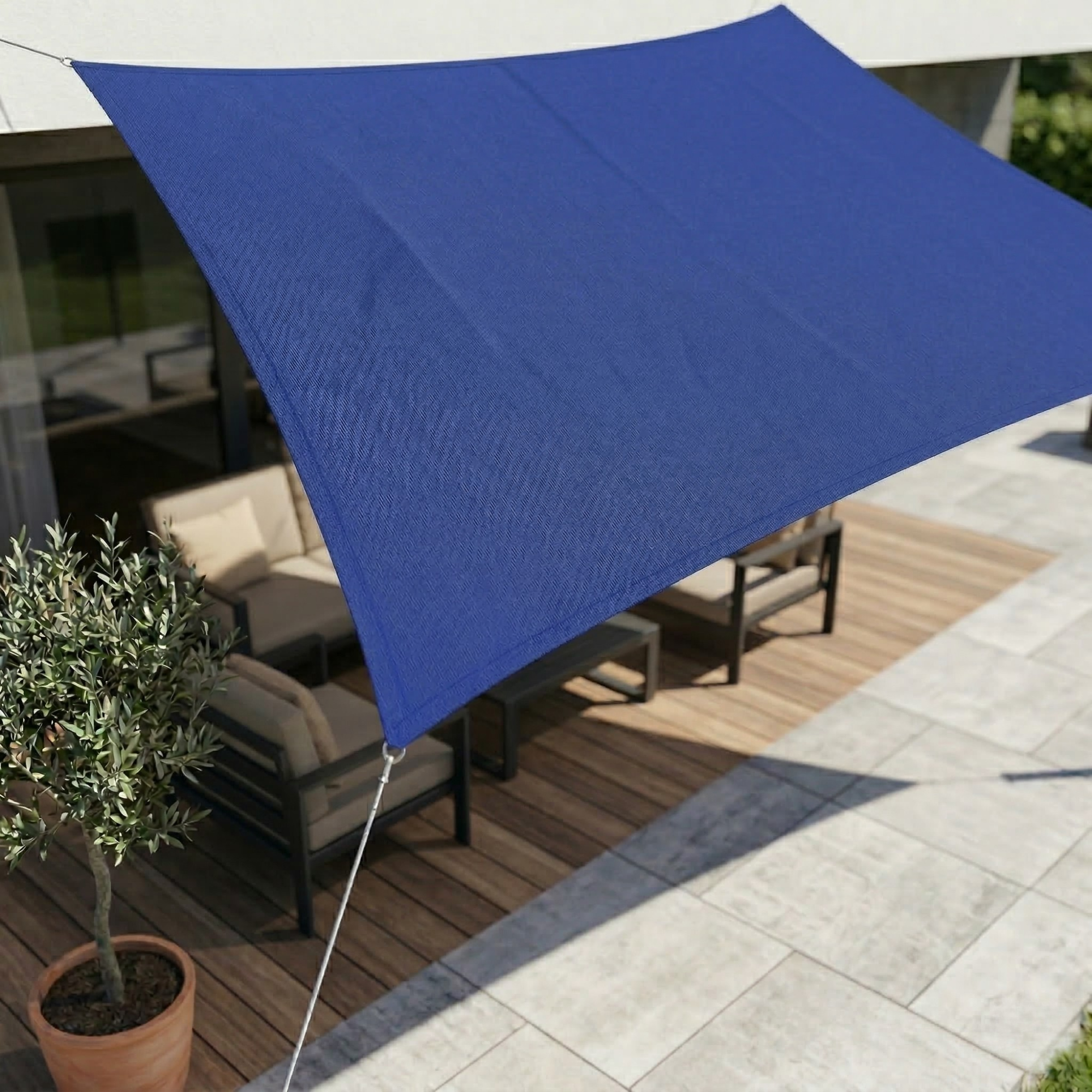 Patio Shade Sail Outdoor Sun Shade Rectangular Canopy Dark Grey - Image 13