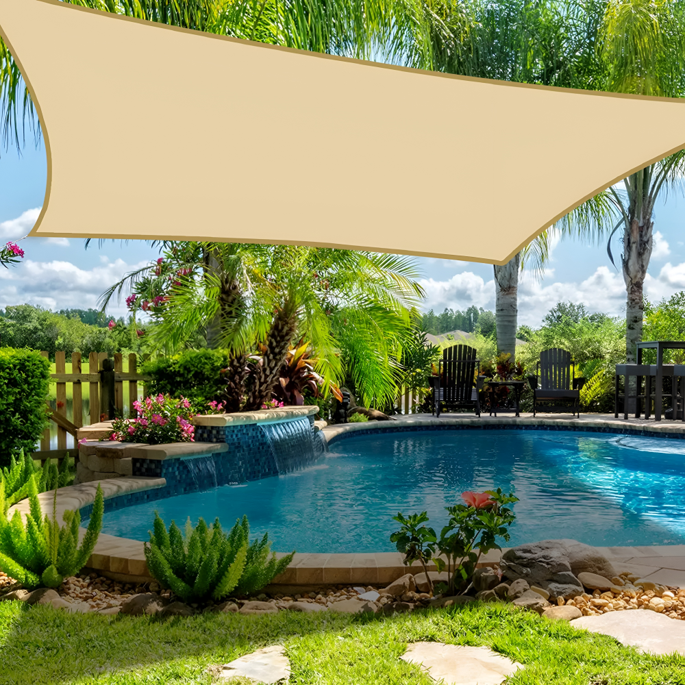 Patio Shade Sail Outdoor Sun Shade Rectangular Canopy Dark Grey - Image 2